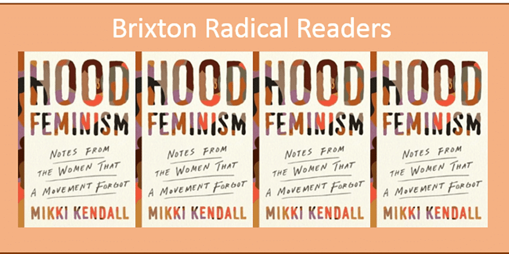 Hood Feminism event poster and book cover.