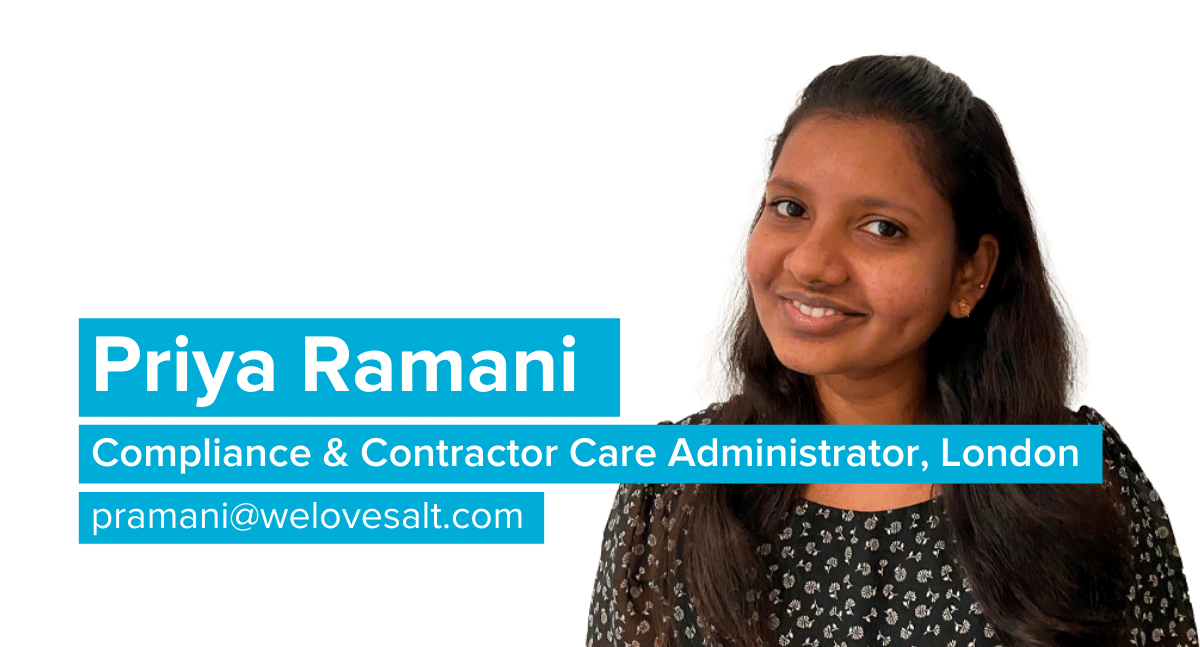 Introducing Priya Ramani, Compliance and Contractor Care Administrator, London