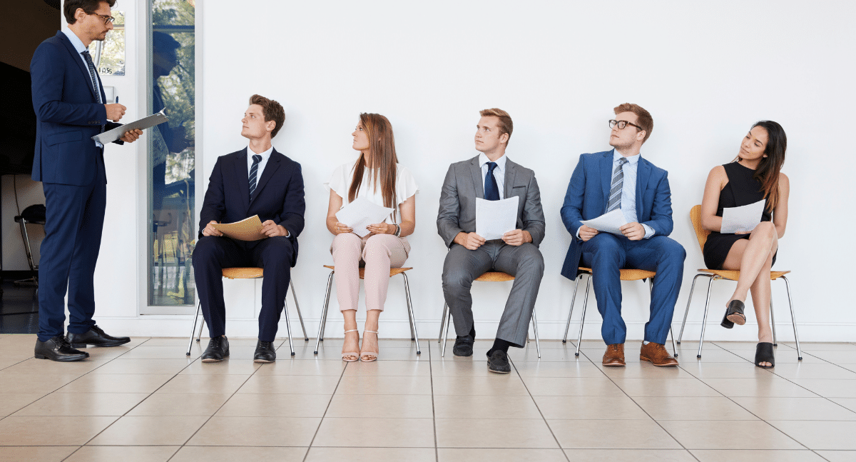 Candidates waiting for a job interview