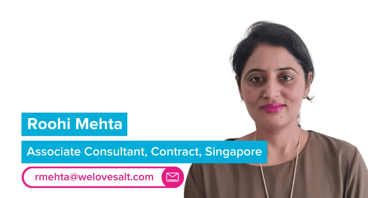 We are happy to introduce Roohi Mehta, Associate Consultant, Contract Recruitment, Singapore 2023