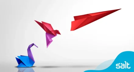 Origami swan transforms into a paper plane, symbolising the role HR plays in digital transformation