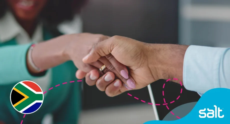 How to hire successfully with recruitment agencies in South Africa 1 Close-up of a handshake between professionals, symbolising trust, recruitment success, and partnership in South Africa