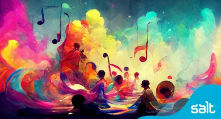 Abstract music notes