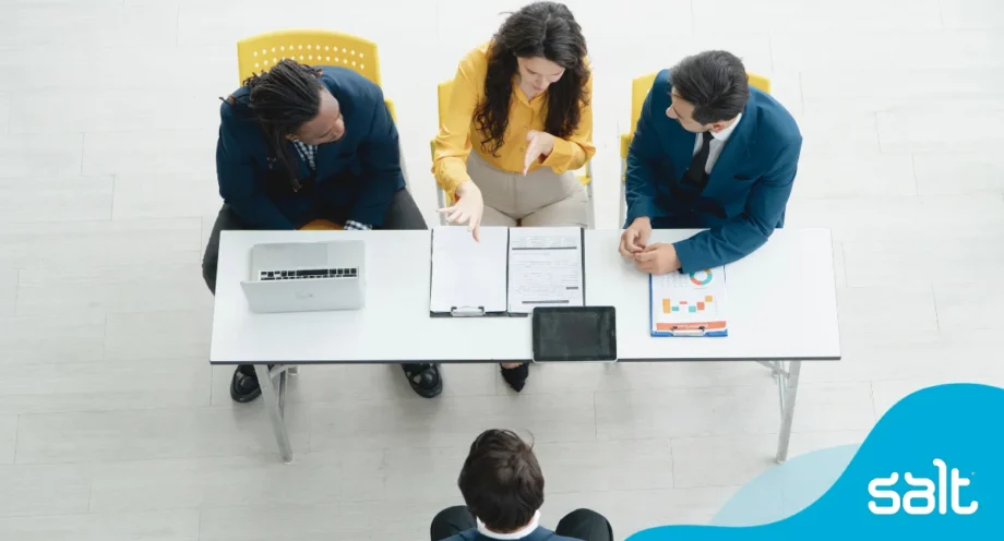 Recruitment trends in 2025: what jobseekers need to know 1 A group of interviewers talking to a interviewee