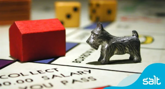 Monopoly board close up
