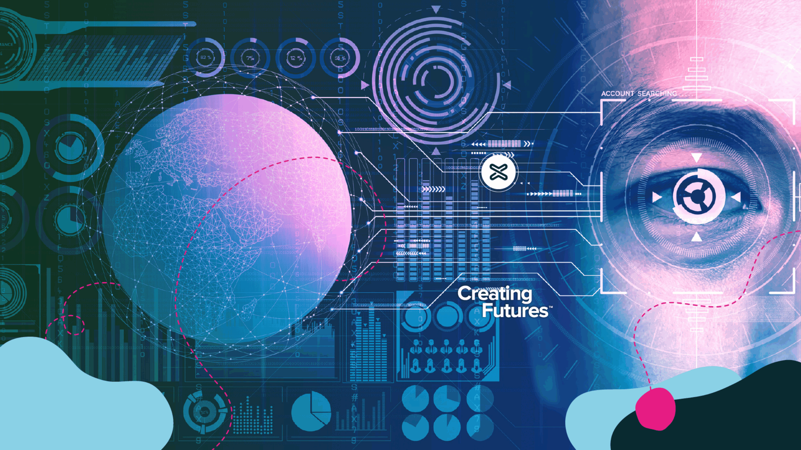 Futuristic interface with Creating Futures text