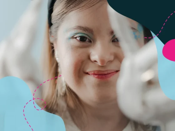 A woman smiling confidently, representing diversity and inclusion