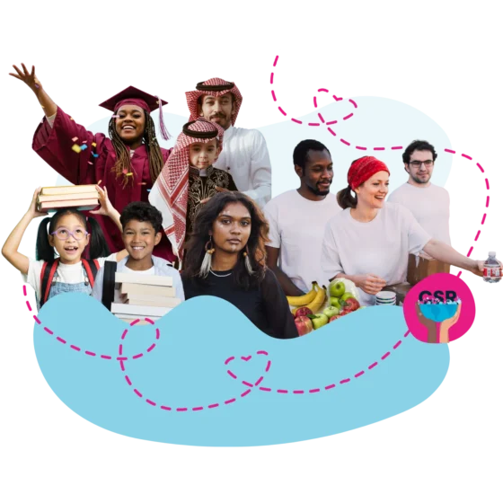 Diverse people representing Salt's three CSR core pillars education, culture and charity