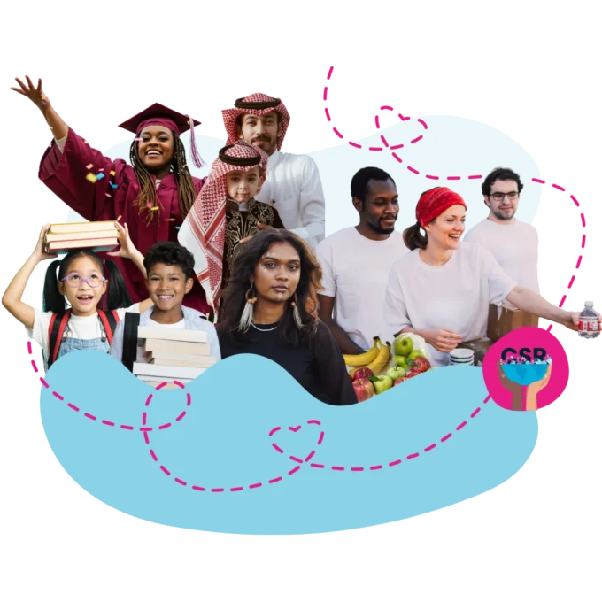 Diverse people representing Salt's three CSR core pillars education, culture and charity
