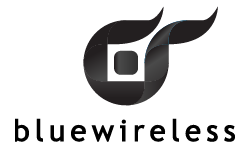 Blue Wireless logo in black