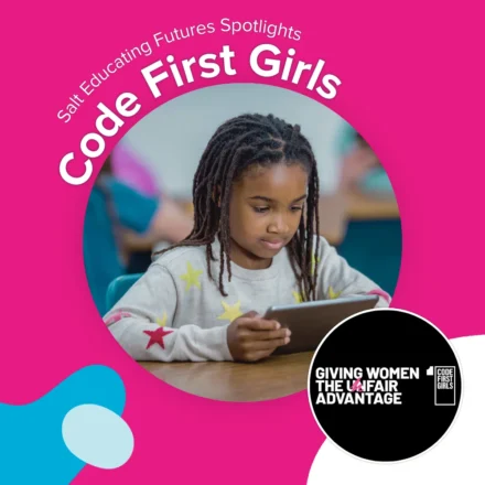 Young black girl working on a tablet