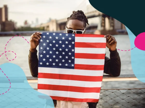 Man holding the USA flag