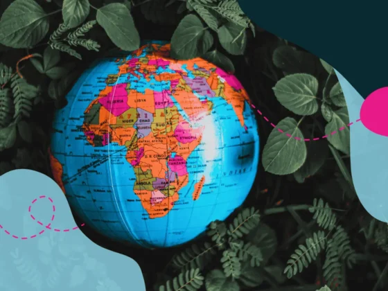 A globe showing South Africa