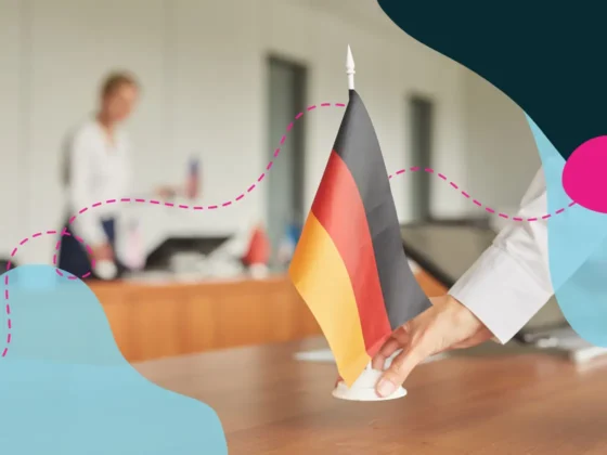 German flag on the desk