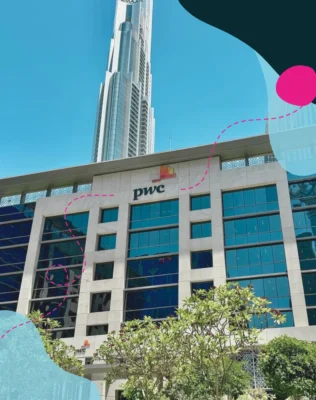 PWC Dubai Office Head Quarters from outside.
