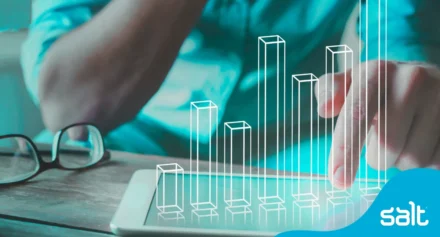 Investment growth graph in iPad.