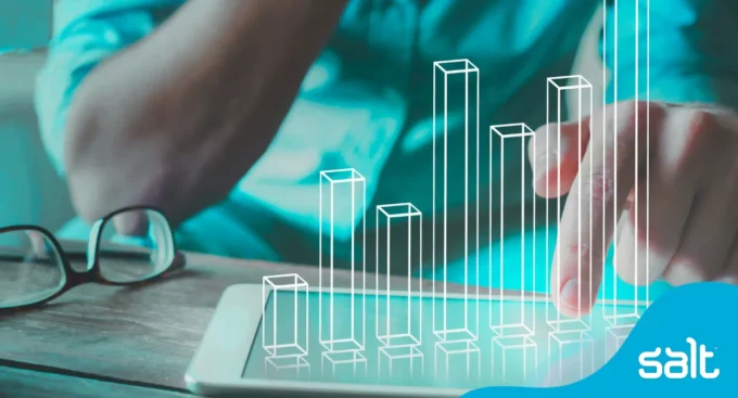 Investment growth graph in iPad.