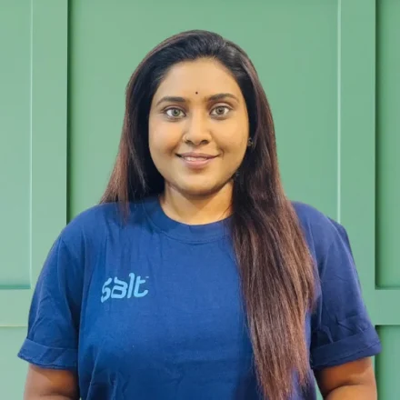 Kavitha Nadarajan in a Salt office