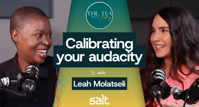 Youtube Thumbnail of Podcast with Leah AI led