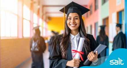 Young woman graduating