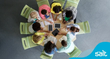 Group or team sat around a round table